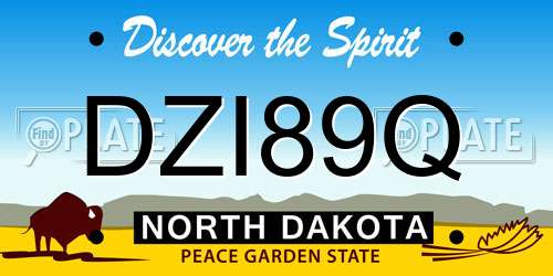 DZI89Q North Dakota License Plate