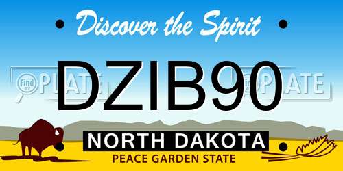 DZIB90 North Dakota License Plate