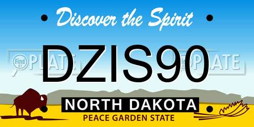 DZIS90 North Dakota License Plate