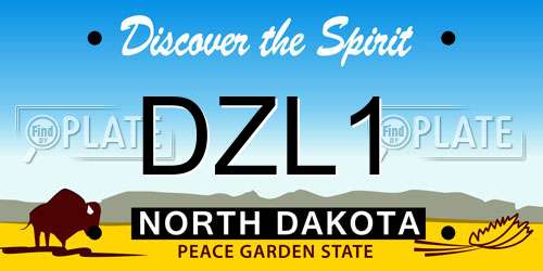 DZL1 North Dakota License Plate