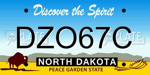 DZO67C North Dakota License Plate
