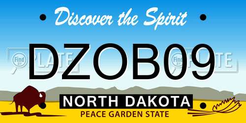 DZOB09 North Dakota License Plate