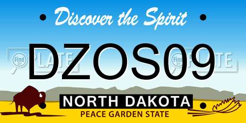 DZOS09 North Dakota License Plate