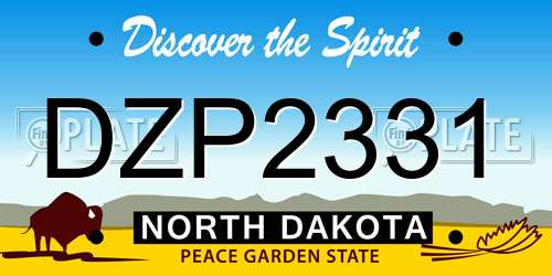 DZP2331 North Dakota License Plate