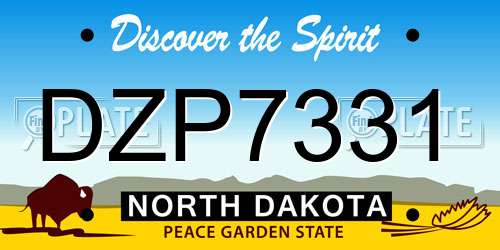 DZP7331 North Dakota License Plate