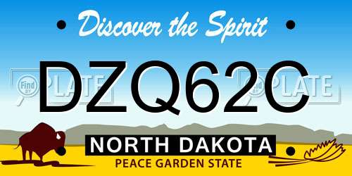 DZQ62C North Dakota License Plate