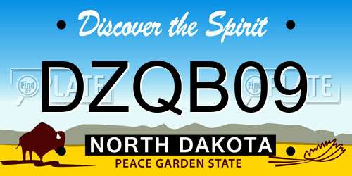 DZQB09 North Dakota License Plate