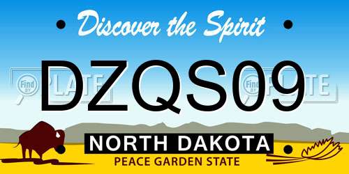 DZQS09 North Dakota License Plate