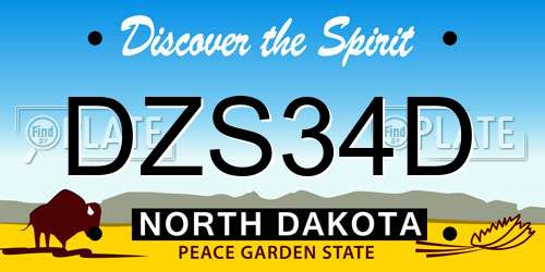 DZS34D North Dakota License Plate