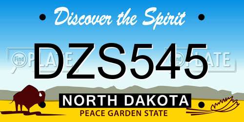 DZS545 North Dakota License Plate