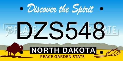 DZS548 North Dakota License Plate