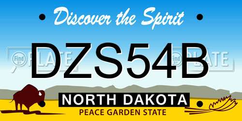 DZS54B North Dakota License Plate
