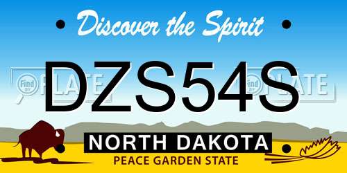 DZS54S North Dakota License Plate