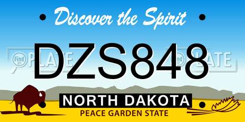 DZS848 North Dakota License Plate
