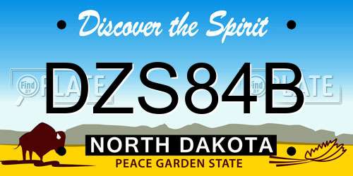 DZS84B North Dakota License Plate