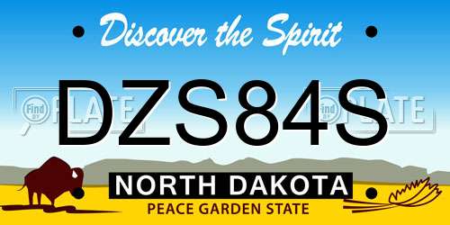 DZS84S North Dakota License Plate