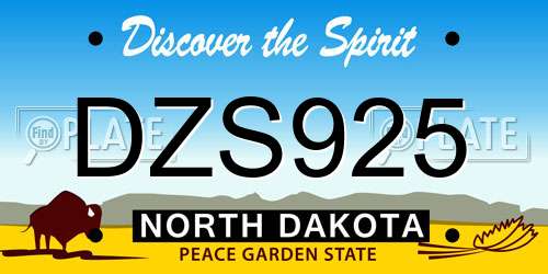 DZS925 North Dakota License Plate