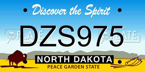 DZS975 North Dakota License Plate