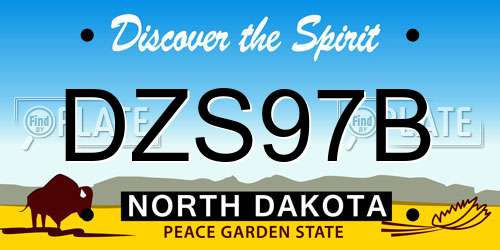 DZS97B North Dakota License Plate