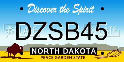 DZSB45 North Dakota License Plate