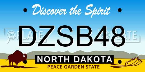 DZSB48 North Dakota License Plate
