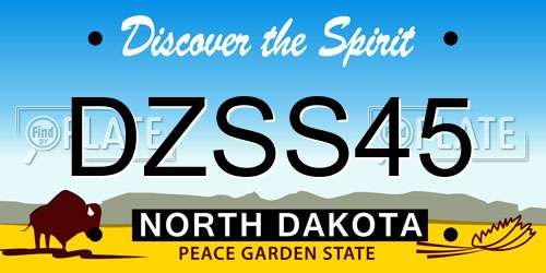 DZSS45 North Dakota License Plate