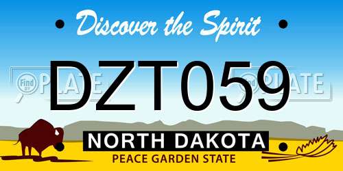 DZT059 North Dakota License Plate