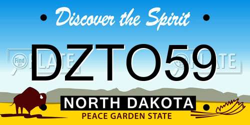 DZTO59 North Dakota License Plate