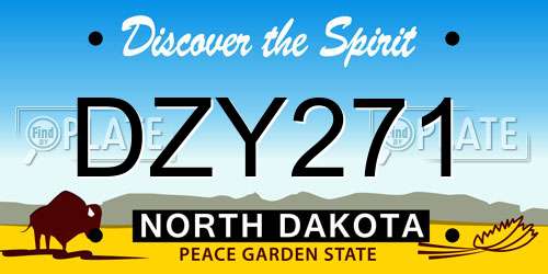 DZY271 North Dakota License Plate
