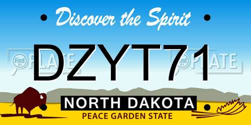 DZYT71 North Dakota License Plate