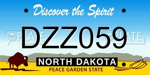 DZZ059 North Dakota License Plate