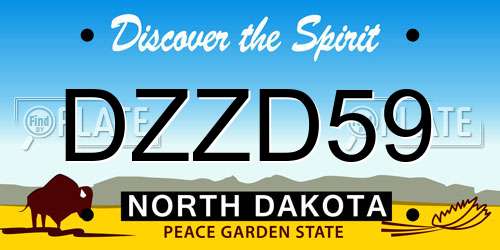 DZZD59 North Dakota License Plate