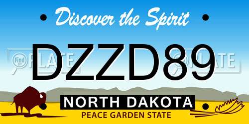 DZZD89 North Dakota License Plate