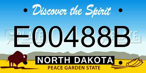 E00488B North Dakota License Plate