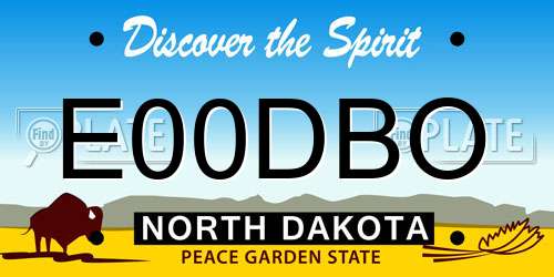 E00DBO North Dakota License Plate