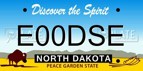 E00DSE North Dakota License Plate
