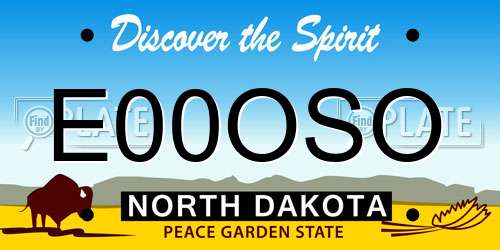 E00OSO North Dakota License Plate
