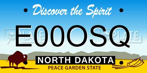E00OSQ North Dakota License Plate