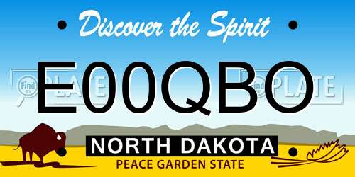 E00QBO North Dakota License Plate