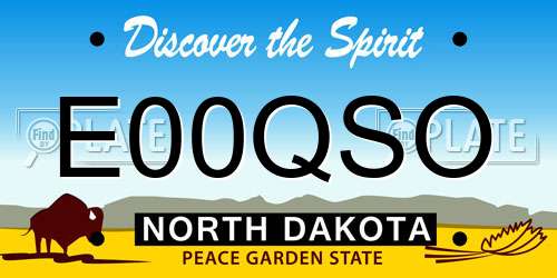 E00QSO North Dakota License Plate