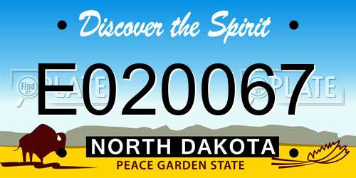 E020067 North Dakota License Plate