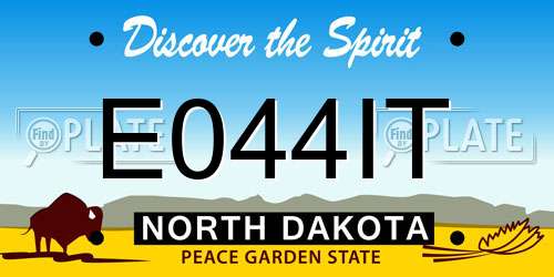 E044IT North Dakota License Plate