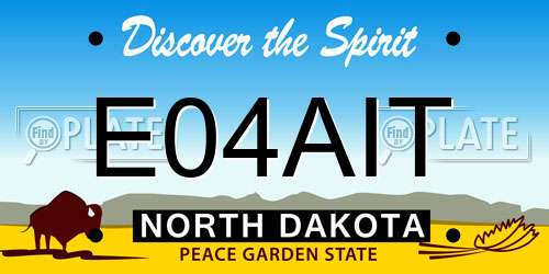 E04AIT North Dakota License Plate