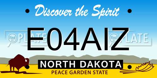 E04AIZ North Dakota License Plate
