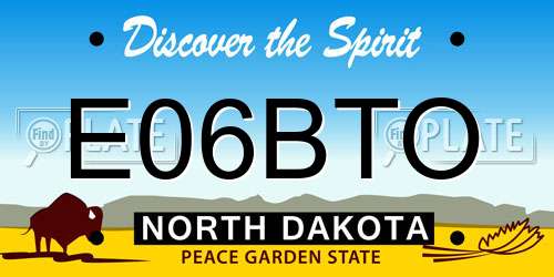 E06BTO North Dakota License Plate