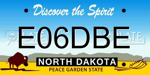 E06DBE North Dakota License Plate