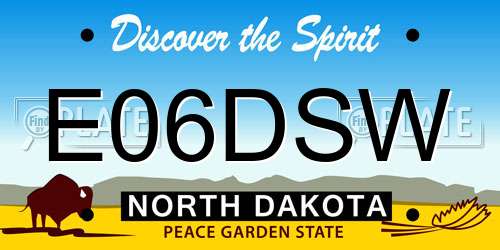E06DSW North Dakota License Plate