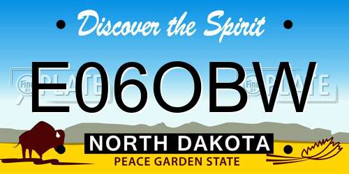 E06OBW North Dakota License Plate