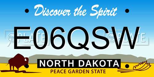 E06QSW North Dakota License Plate