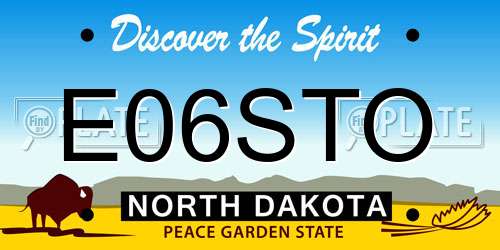 E06STO North Dakota License Plate